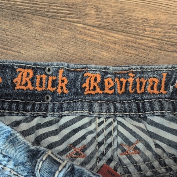 Rock Revival Blue Distressed  Cut Off Donna Boot Jean Shorts 25 - Picture 4 of 6